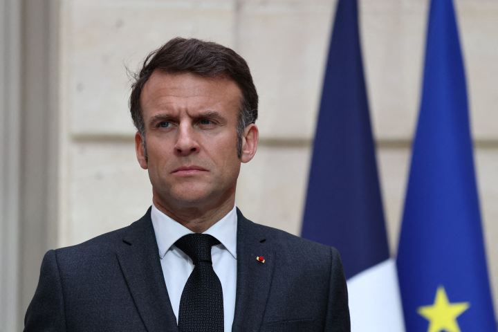Emmanuel Macron (Photo by Sarah Meyssonnier / POOL / AFP)