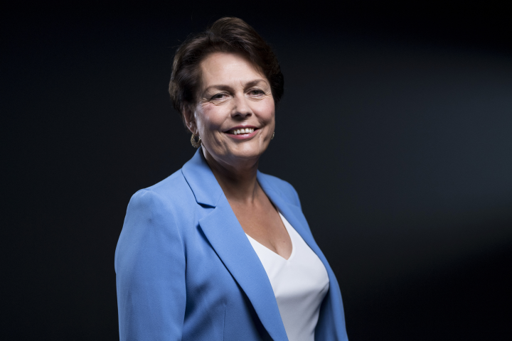 Véronique Bédague, présidente-directrice générale de Nexity (Photo by JULIEN DE ROSA / AFP)