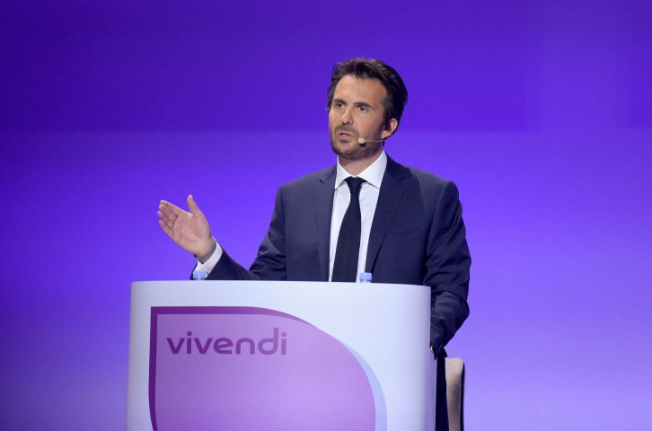 Yannick Bolloré, le président du conseil de surveillance de Vivendi - Photo by ERIC PIERMONT / AFP