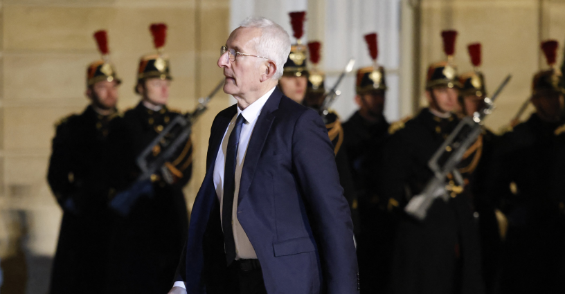 Guillaume Pepy à l'Elysée, 27 février 2024  (Photo by Ludovic MARIN / AFP)
