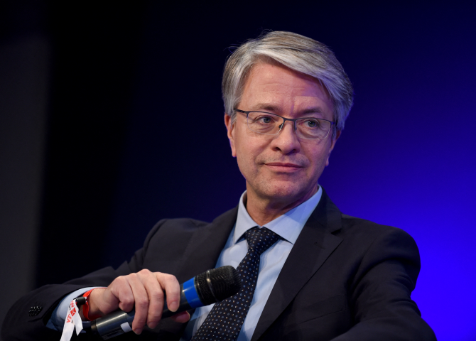 Jean-Laurent Bonnafé, directeur général de BNP Paribas (©Photo by ERIC PIERMONT / AFP)