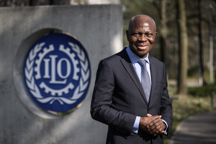 Gilbert Houngbo, président de l'OIT (Fabrice COFFRINI/AFP)