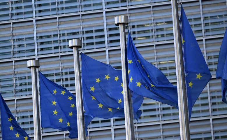 Drapeau européen. Photo by Nicolas TUCAT / AFP