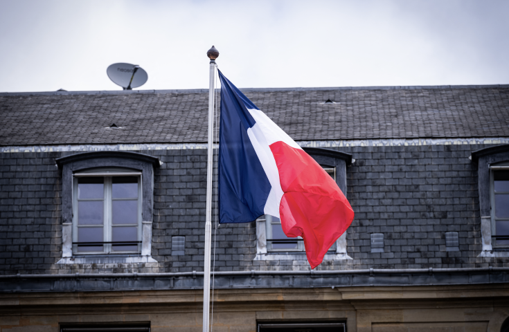 Drapeau tricolore. Photo by Xose Bouzas / Hans Lucas / Hans Lucas via AFP