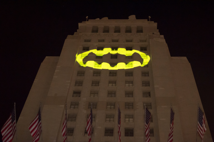 Bat-signal (Photo by Robyn Beck / AFP)