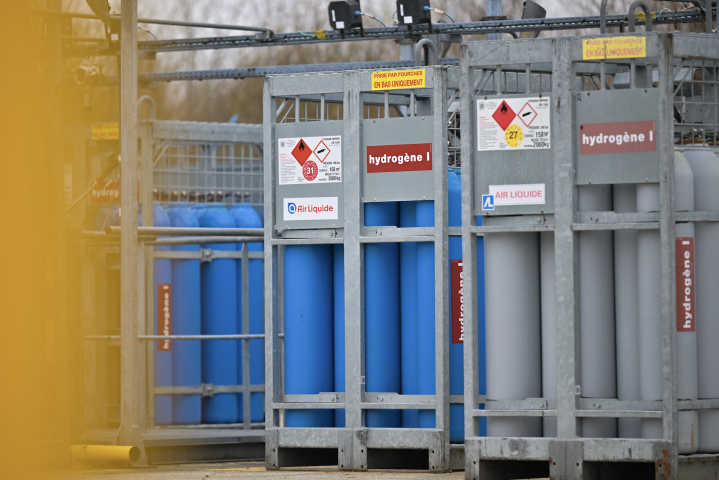 Hydrogène stocké en France. LOU BENOIST / AFP