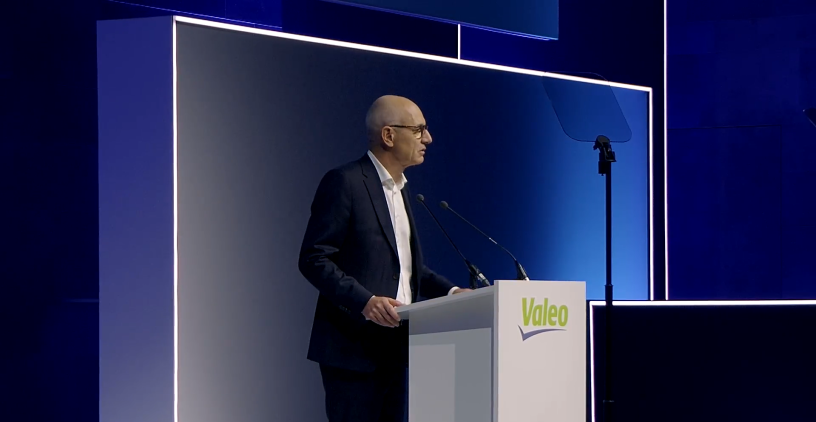 Christophe Périllat, directeur général de Valeo, lors de la présentation du nouveau plan stratégique Elevate 2028