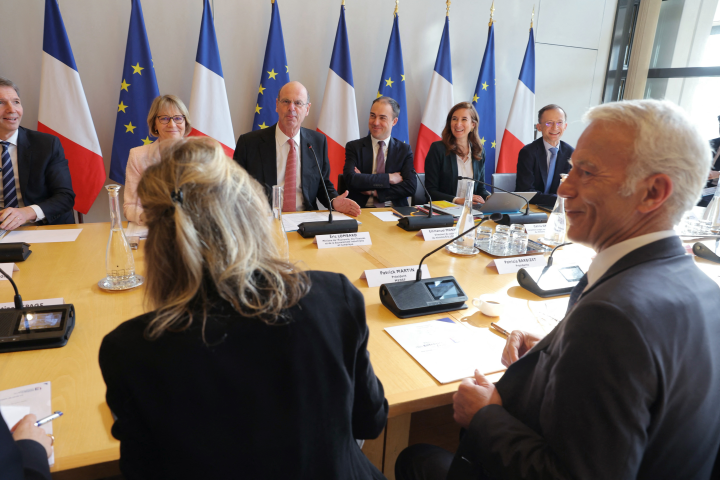 Conseil des Entreprises (Photo by Thomas SAMSON / AFP)