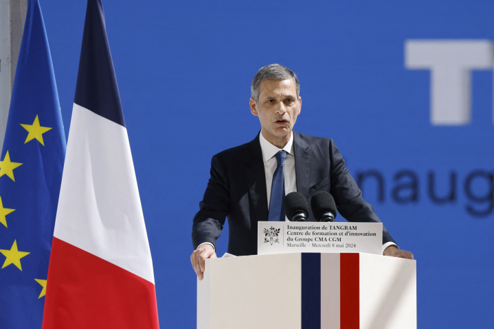 Rodolphe Saadé (Photo by Ludovic MARIN / POOL / AFP)