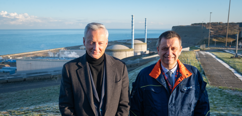 Bruno Le Maire, ministre de l'économie et des finances et Luc Remont, PDG d'EDF - Eric TSCHAEN/REA