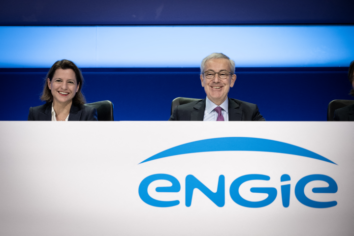 Catherine MacGregor et Jean-Pierre Clamadieu (Photo by ALAIN JOCARD / AFP)