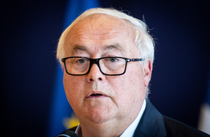Jean-Marc Chéry, président de STMicroelectronics, a relevé les ambitions du groupe dans les centres de données dédiés à l’IA. (Photo by Xose Bouzas / Hans Lucas / Hans Lucas via AFP)