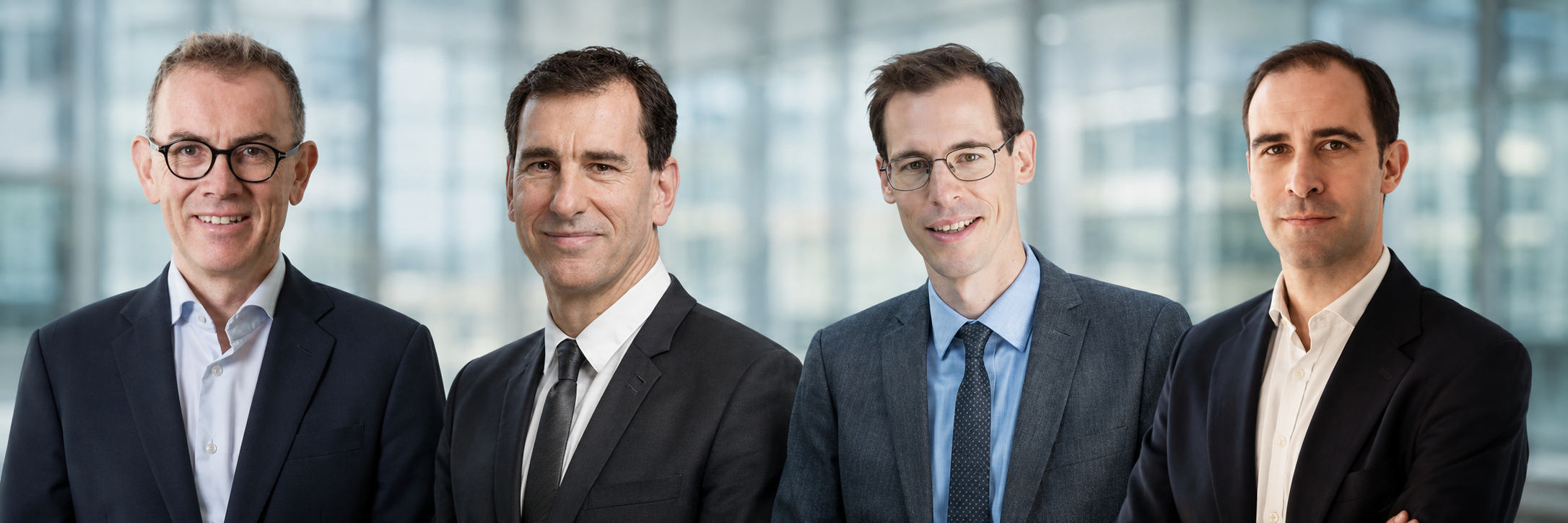 De gauche à droite : Guy Davies, Olivier de Larouzière, Laurent Clavel et Robinson Rouchié.
