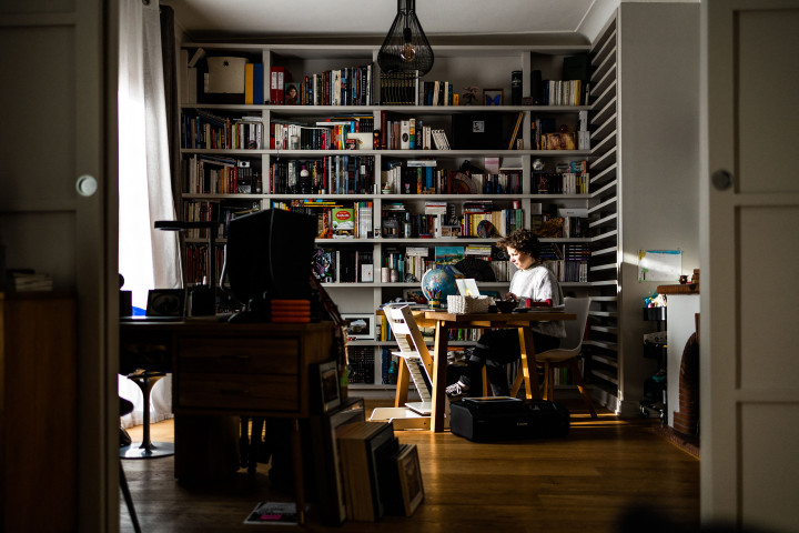 Télétravail (Photo by Jc Milhet / Hans Lucas / Hans Lucas via AFP)