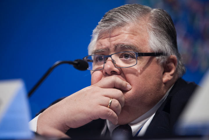 Agustín Carstens, directeur général de la Banque des règlements internationaux - ZACH GIBSON / AFP