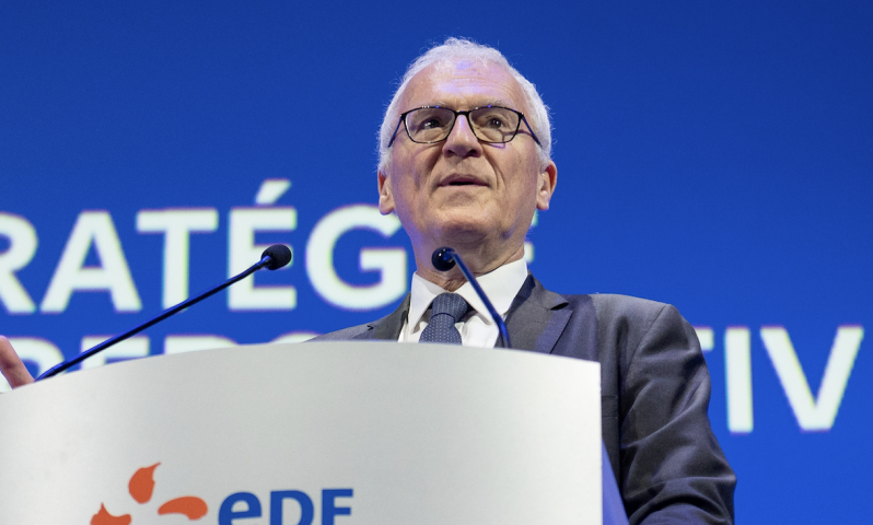 Jean Bernard Levy, PDG d'EDF, lors de l'assemblée générale des actionnaires d'EDF (Eric TSCHAEN / REA)