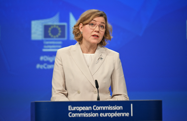 Henna Virkkunen, la vice-présidente exécutive de la Commission européenne chargée de la Souveraineté technologique (Photo by Dursun Aydemir / ANADOLU / Anadolu via AFP)