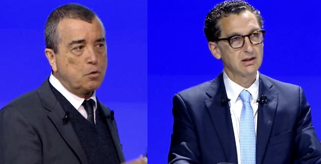 Arnaud Lagardère, président-directeur général de Lagardère et Maxime Saada, vice-président de Lagardère et président du directoire de Canal+ (crédits : assemblée générale de Lagardère)