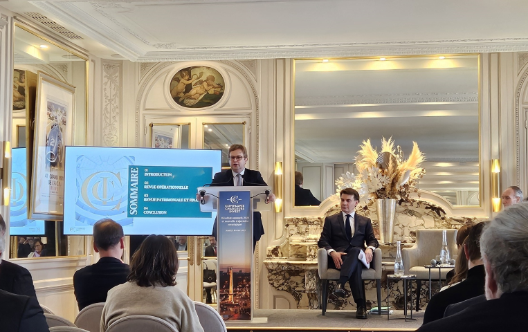 Michaël Fribourg, le PDG de Compagnie Chargeurs Invest, et Jérôme Angin, le directeur financier