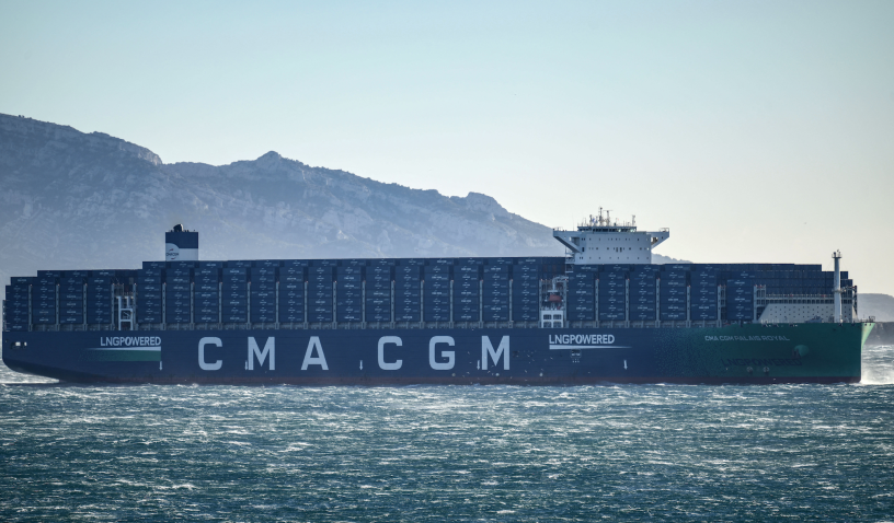 Navire de l'armateur français CMA CGM. Christophe SIMON / AFP