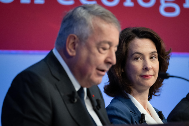 Antoine Frérot, président du conseil d'administration et Estelle Brachlianoff, directrice générale de Veolia (≈Eric TSCHAEN/REA)