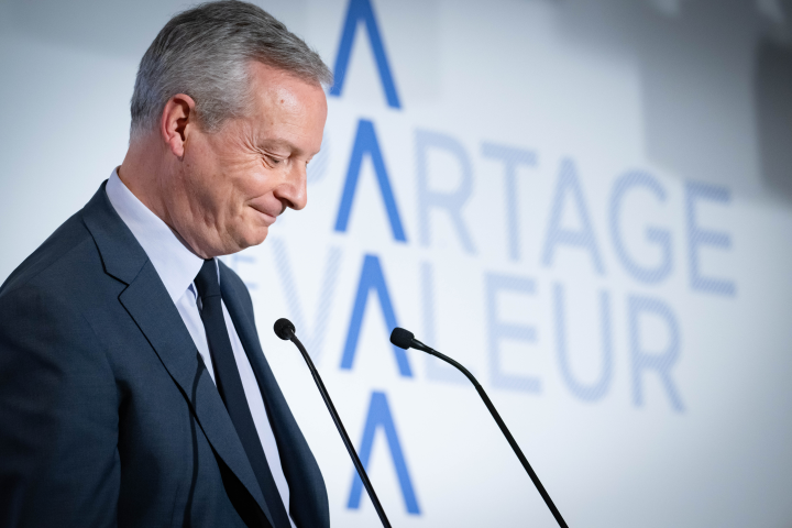 Bruno Le Maire, ministre de l'Économie, des Finances et de la Souveraineté industrielle et numérique (Eric TSCHAEN/REA)