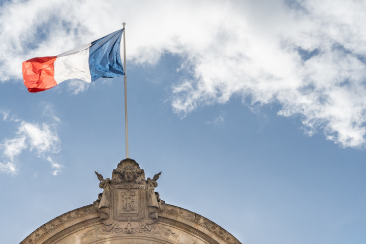 Drapeau. Photo by Carine Schmitt / Hans Lucas / Hans Lucas via AFP