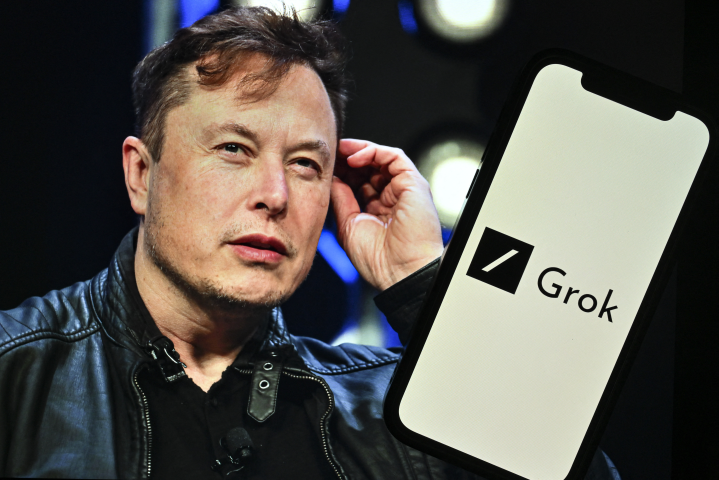 Elon Musk and Grok (Photo by Muhammed Selim Korkutata / ANADOLU / Anadolu via AFP)