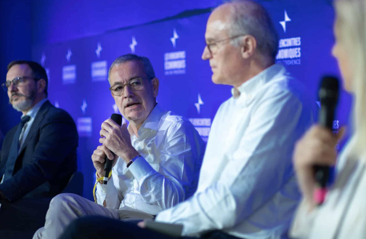 Florent Menegaux, le président du Groupe Michelin, Jean-Pierre Clamadieu, administrateur et président du conseil d’administration d’Engie, Pierre-Olivier Gourinchas, conseiller économique et directeur des études du Fonds monétaire international (FMI). DR