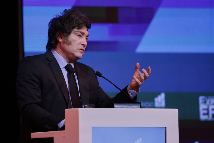 Javier Milei, président argentin. Photo by Luciano Adan Gonzalez Torres / NurPhoto / NurPhoto via AFP