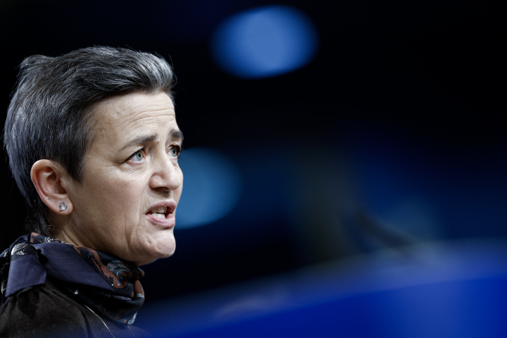 Margrethe Vestager (Photo by Kenzo TRIBOUILLARD / AFP)