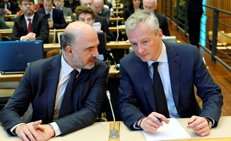 Pierre Moscovici, président du Haut Conseil des finances publiques et Bruno Le Maire, ministre de l'Economie et des Finances - ©Nicolas TAVERNIER/REA