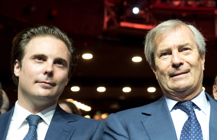 Cyrille Bolloré, P-D.G. de Bolloré SE avec son père Vincent Bolloré - ©DENIS/REA