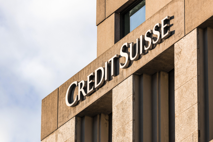 Enseigne du Credit Suisse à Genève - Thierry STEFANOPOULOS/REA