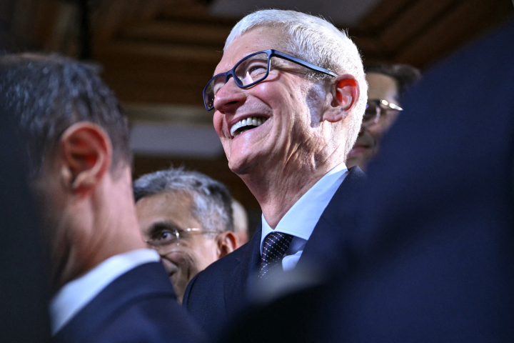 Tim Cook à Davos, Crédits : AFP