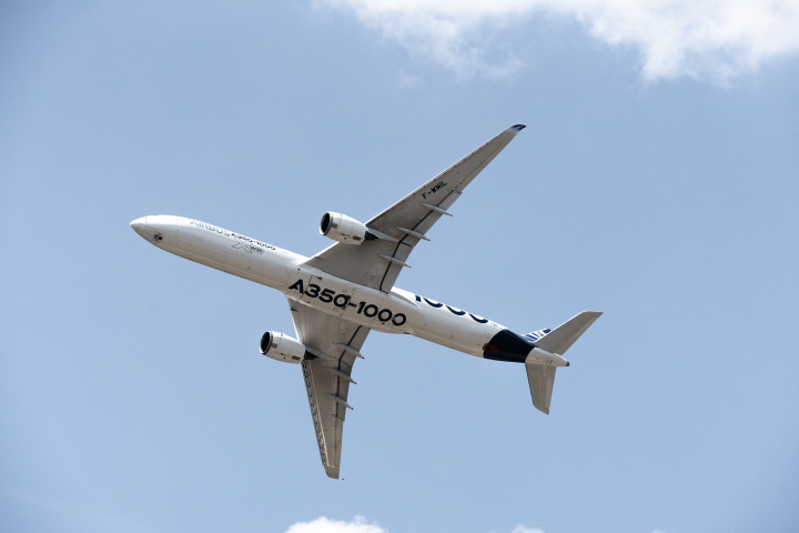 Airbus A350  (Photo by Gauthier Bedrignans / Hans Lucas via AFP)