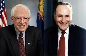 Bernie Sanders et Chuck Schumer, sénateurs US